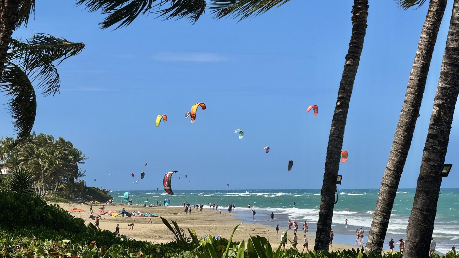 zmeii plutesc peste kite beach cabarete republica dominicana langa puerto plata