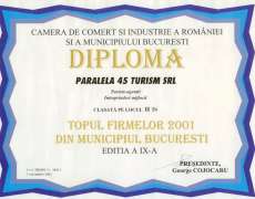 Diploma CCIR -Topul firmelor 2001