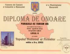 Diploma de onoare CCIR -Topul firmelor 2003